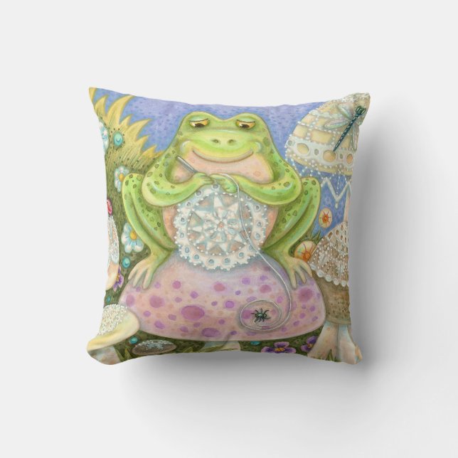 Coussin Doilies Font Un FROG FROG FROW PILLOW (Recto)