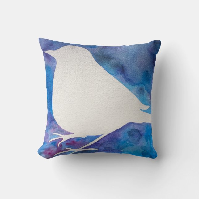 Coussin d'oiseau d'aquarelle (Recto)