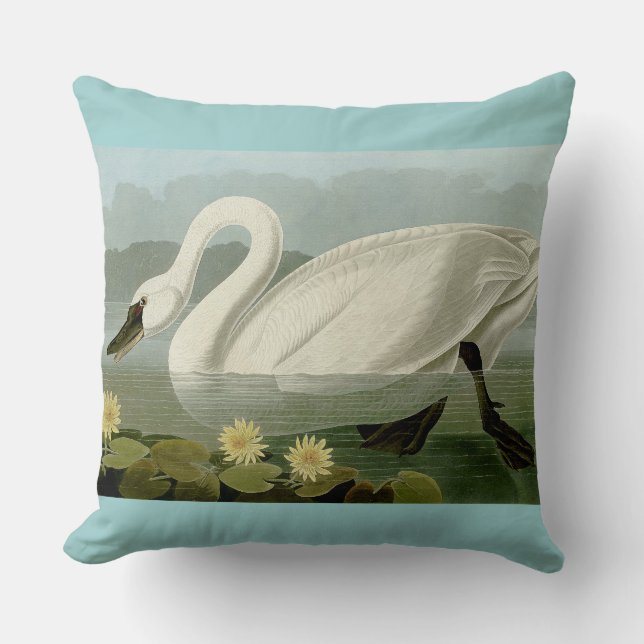 Coussin d'oiseau de cygne muet d'Audubon (Recto)