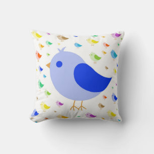 Coussin d'oiseaux mignon