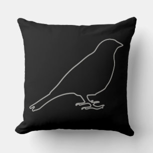 Coussin d'oiseaux noirs