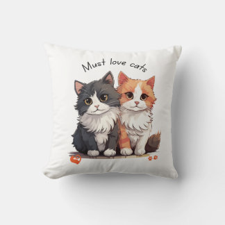 Coussin Doit aimer les chats, cadeau pour les amoureux de