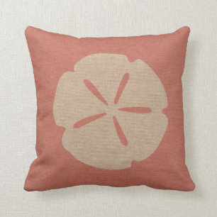 Coussin Dollar de sable dans le rose de corail