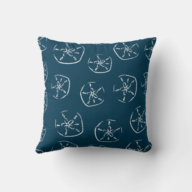Coussin Dollar de sable Motif Dessin Océan Bleu (Verso)