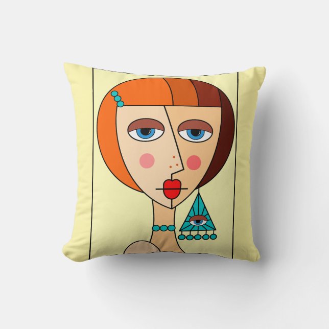 Coussin Dollup Redhead Femmes Beau Cubisme (Recto)