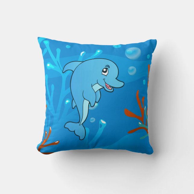 Coussin Dolphin aquatique Ocean (Recto)