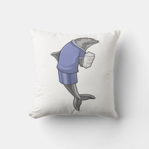 Coussin Dolphin as Secretary with Stack of paper