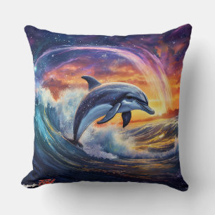 Coussin Dolphins Surfs Galaxy Jeu d'oreiller