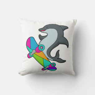 Coussin Dolpin comme patineur avec skateboard