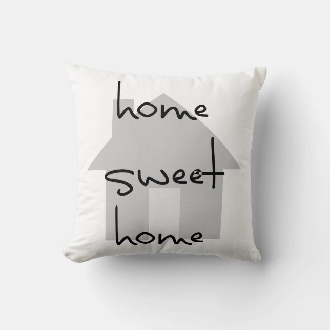 Coussin domicile doux moderne noir blanc gris simple (Recto)