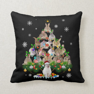 Coussin Don Bunny   Joli lapin Arbre de Noël Neige