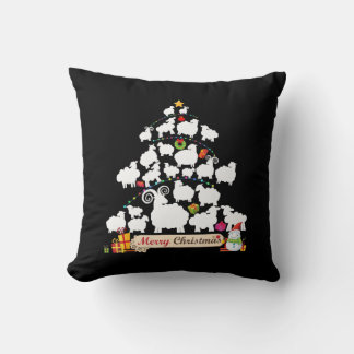 Coussin Don d'arbre de Noël mouton | Drôle cadeau de Noël