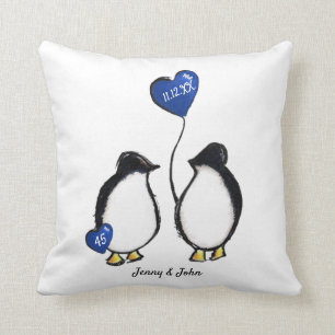 Coussin Don de pingouins du 45e anniversaire du Sapphire