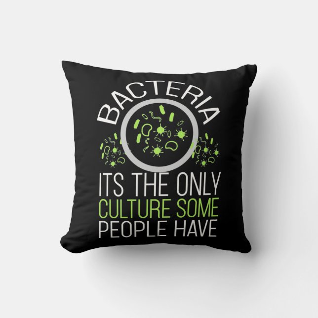Coussin Don de scientifique | Bactéries C'Est La Seule Cul (Recto)