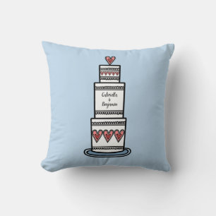 Coussin Don d'illustration de gâteau Mariage personnalisé