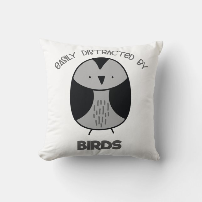 Coussin Don d'Oiseau pour Oiseaux Observateurs Facilement  (Recto)