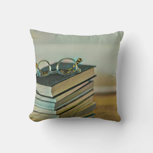 Coussin Don pour amoureux de bibliothèque (Recto)