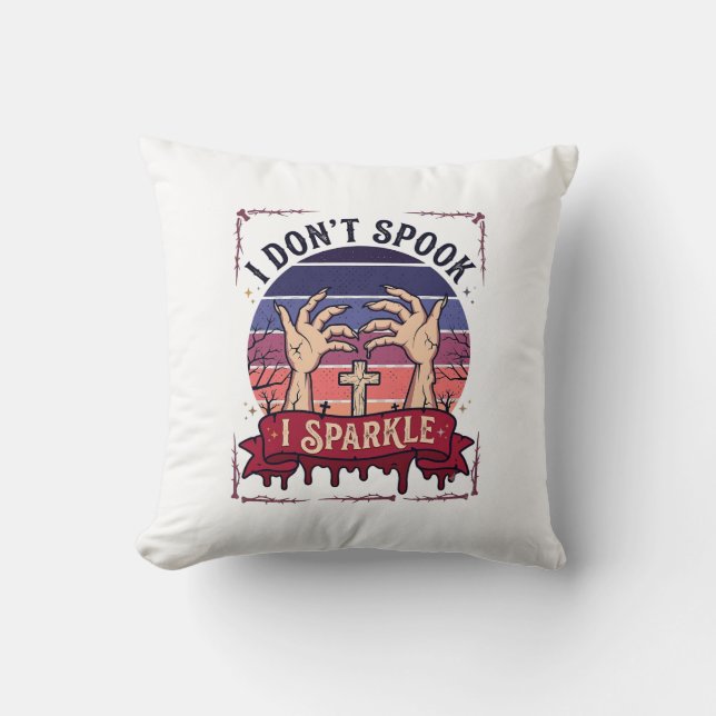 Coussin Don Spook Sparkle Mains de Zombie Halloween Sang_1 (Recto)