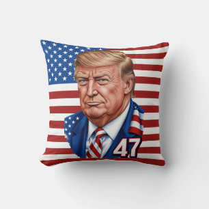 Coussin Donald Trump 2024 Président 47 Lauréat - USA