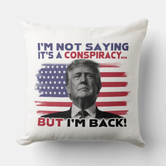 Coussin Donald Trump, patriotique "Je suis de retour"