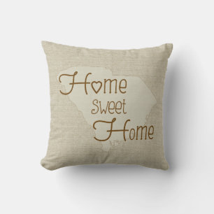 Coussin Donc Carolina - Home Sweet Home burlap-look avec n