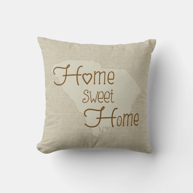 Coussin Donc Carolina - Home Sweet Home burlap-look avec n (Recto)