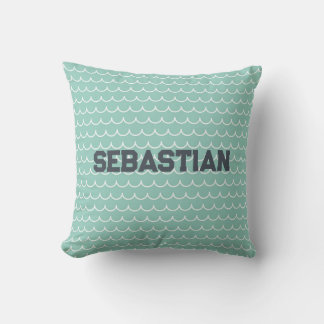 Coussin d'onde Aqua & White Ocean personnalisé