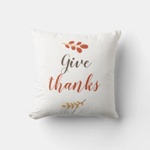 Coussin Donnez Merci Script Thanksgiving Automne Simple
