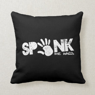 Coussin donnez- une fesséemoi dur - blanc affligé