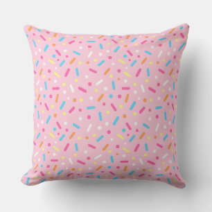 Coussin Donut mignon avec glaçage rose clair et pépites