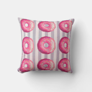 Coussin Donut With Pink Frosting And Sprinkles