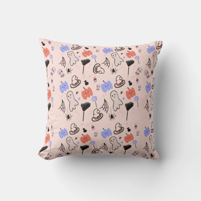 Coussin Doodle à thème rétro Halloween vintage       (Recto)