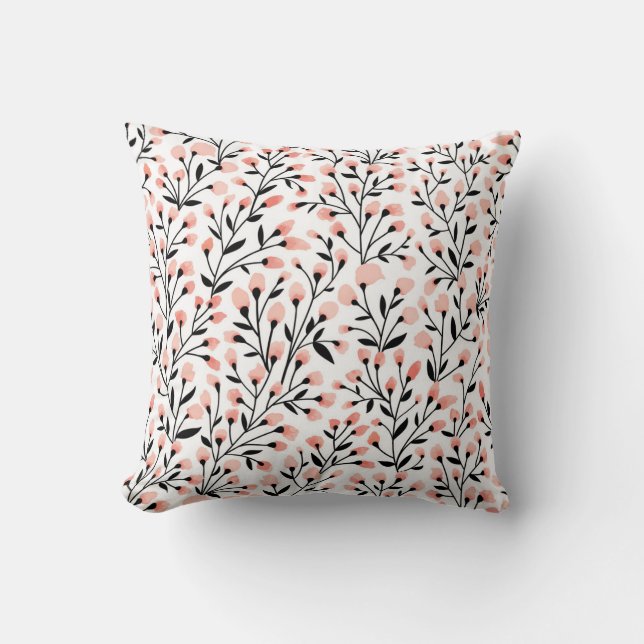 Coussin Doodle Flowers : Coral Floral sans joint. (Recto)