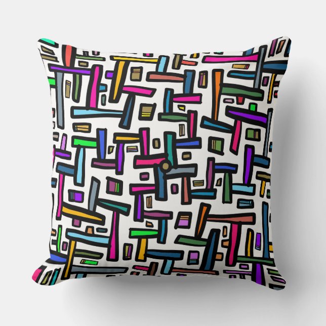 Coussin Doodle motif blanc (Recto)