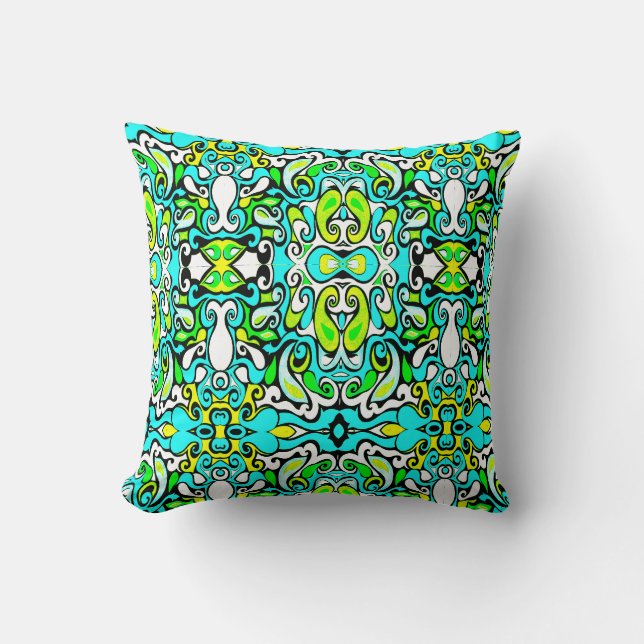 Coussin doodle pivotant rétro 60s les années 70 style vint (Recto)
