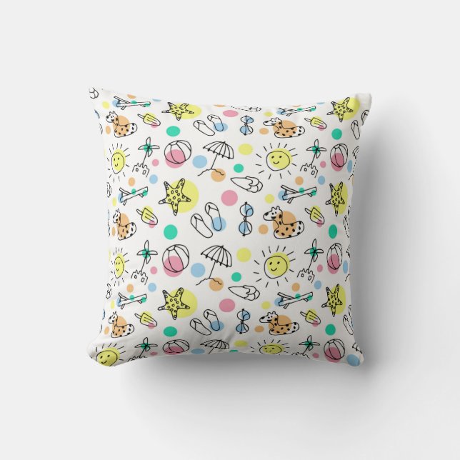 Coussin Doodle très mignon pour enfants (Recto)