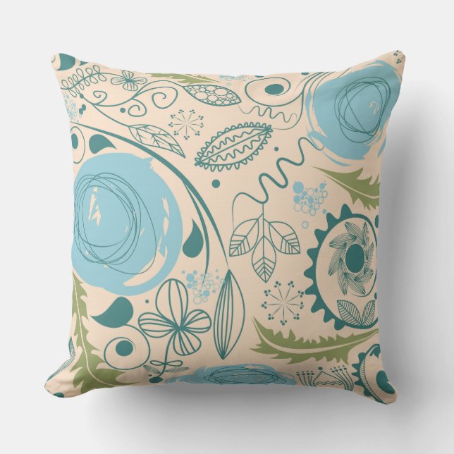 Coussin Doodles de fleurs (Recto)