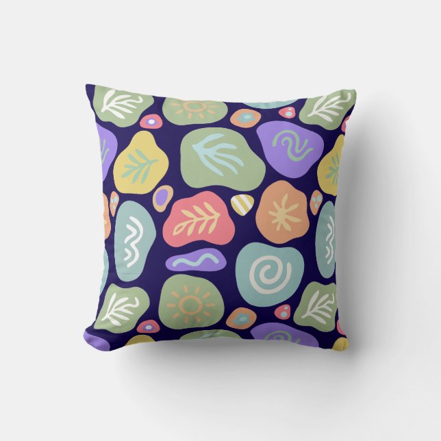 Coussin Doodles de rêve - Boho Nature Vibrant Design Motif (Recto)
