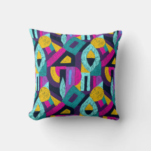 Coussin Doodles rétro : pop art géométrique.
