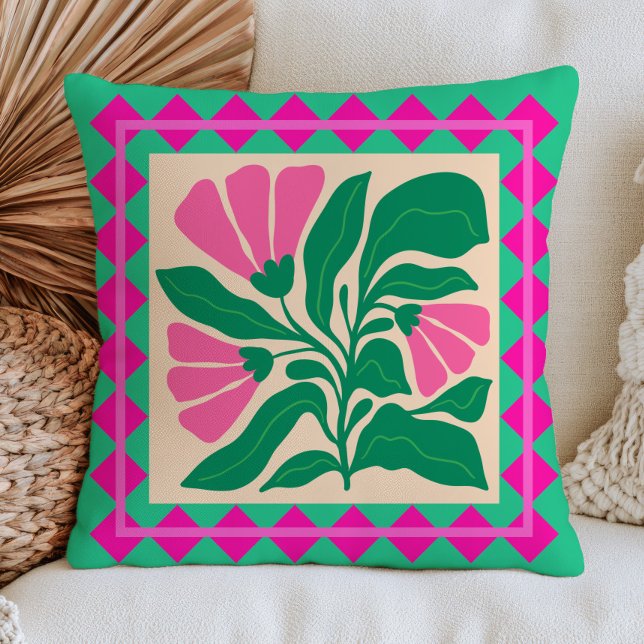 Coussin Dopamine Esthétique Inspiré de Matisse BOHO Floral (Créateur téléchargé)