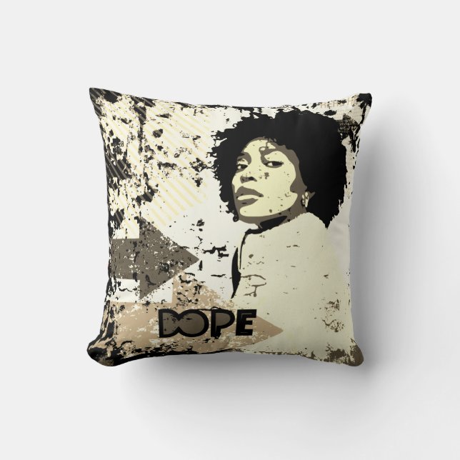 Coussin DOPE Afro Throw Pillow – Grunge Arrows, Heart  (Recto)