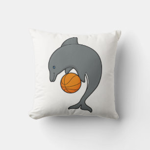 Coussin Dophin comme joueur de basket-ball avec basket-bal