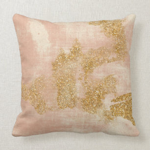 Coussin D'or affligé par parties scintillantes roses d'or