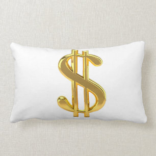 Coussin d'or de symbole dollar