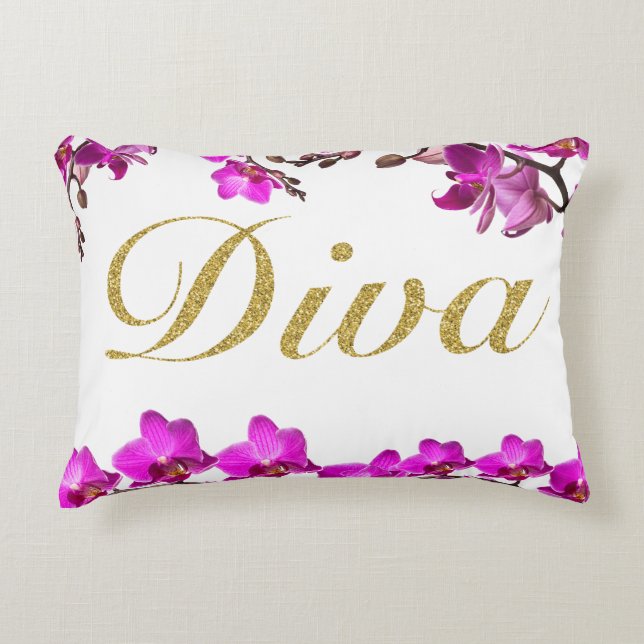 Coussin d'orchidée de diva (Devant)