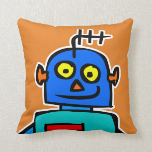 Coussin d'oreiller à projecteur bleu Crayons magi