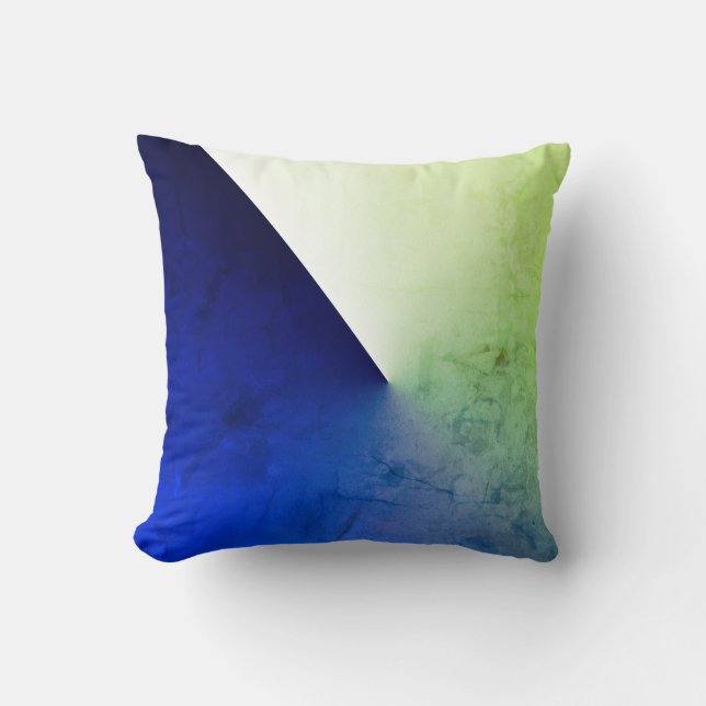 Coussin d'oreiller bleu foncé Vert Abstrait Art (Recto)