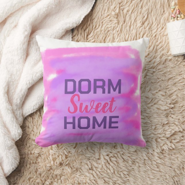 Coussin Dorm doux doré rose violet aquarelle texte (Couverture)
