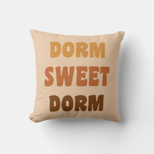 Coussin Dorm Sweet Dorm Brown Rétro les années 70 Lettres