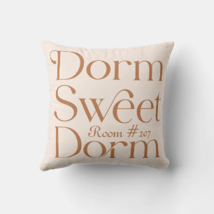 Coussin Dorm Sweet Dorm Numéro de chambre